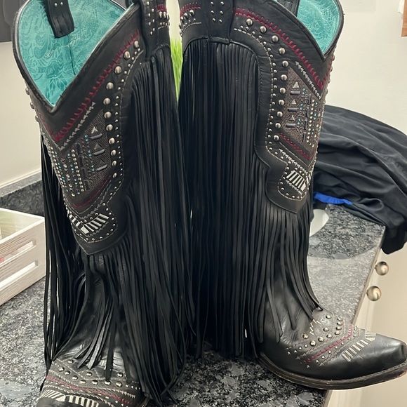 RARE FIND!!!! Corral Crystal fringe cowboy boots - Picture 10 of 10